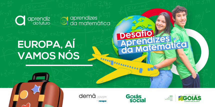 O Governo de Goiás abriu, nesta quinta-feira (11/7), as inscrições para o Desafio Aprendizes da Matemática, que selecionará 12 jovens do Aprendiz do Futuro, programa desenvolvido pelo Goiás Social, em parceria com a Demà Jovem/Renapsi, para uma viagem à Europa com todas as despesas pagas. Aqueles que ingressaram no programa, entre 1º de janeiro de 2023 e 31 de maio de 2024, podem se inscrever até dia 28 de julho. 